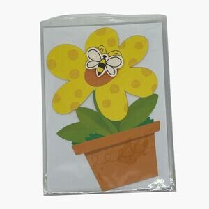 Hallmark Easter Card Happy Easter 2 U Yellow Flower Pot Bee